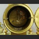 Zegar kominkowy antyki z przystawkami stary z onyksu