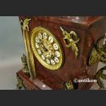 Zegar francuski z bordowego marmuru Mougin XIX w