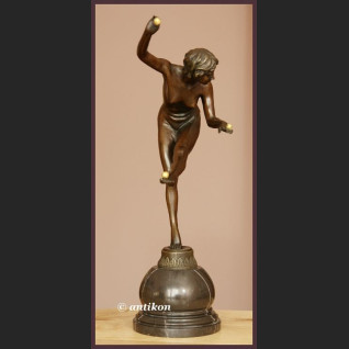 DUŻA RZEŹBA FRANCUSKI AKT PRZEPIĘKNA GIMNASTYCZKA BRĄZ