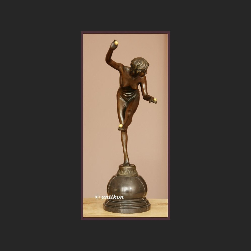 DUŻA RZEŹBA FRANCUSKI AKT PRZEPIĘKNA GIMNASTYCZKA BRĄZ