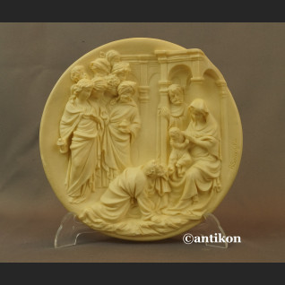 Relief pokłon Trzech Króli płaskorzeźba