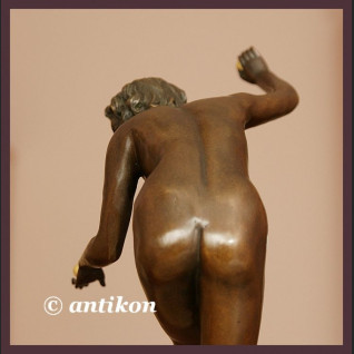 DUŻA RZEŹBA FRANCUSKI AKT PRZEPIĘKNA GIMNASTYCZKA BRĄZ