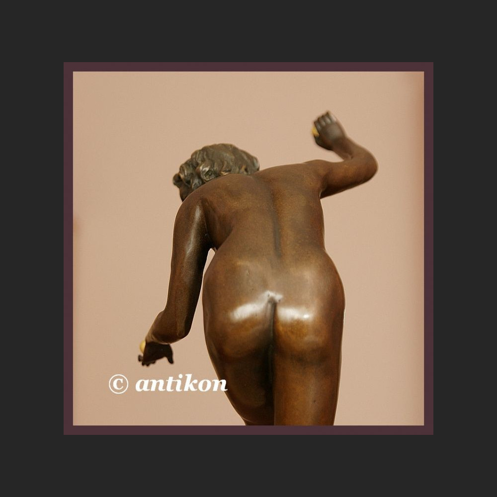 DUŻA RZEŹBA FRANCUSKI AKT PRZEPIĘKNA GIMNASTYCZKA BRĄZ