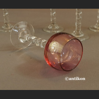 Kieliszki do likieru iryzowane luksusowy komplet stare szkło 