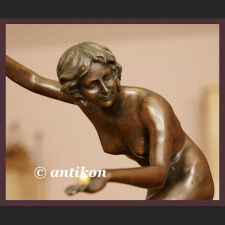 DUŻA RZEŹBA FRANCUSKI AKT PRZEPIĘKNA GIMNASTYCZKA BRĄZ