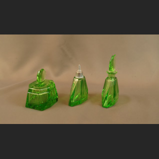 Art deco zielone szkło butelki Art deco zielone szkło butelki