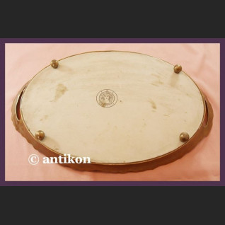 WSPANIAŁA OGROMNA TACA Z BRĄZEM SECESJA