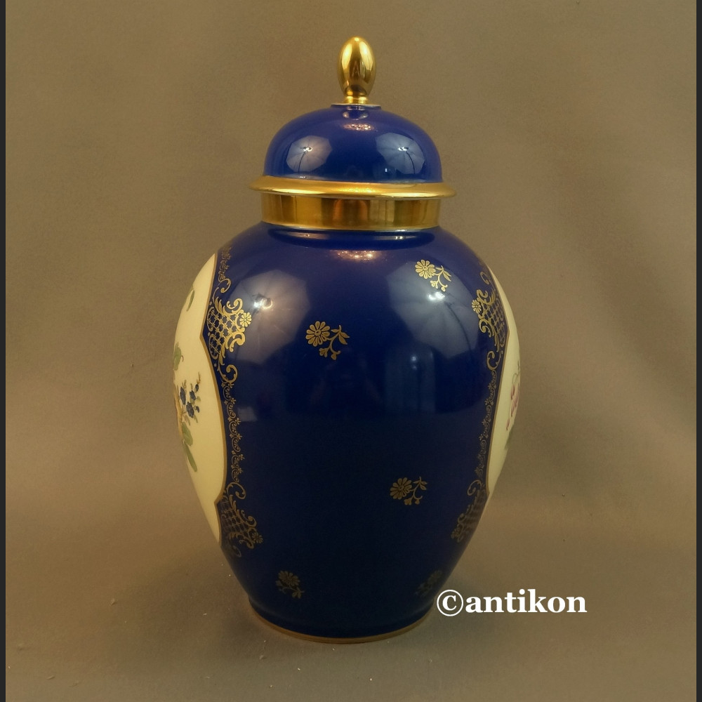 Wazon Thomas Ivory gr Rosenthal granatowa kula z pokrywą 