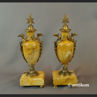 Zegar antyk kominkowy marmurowy z orłem 