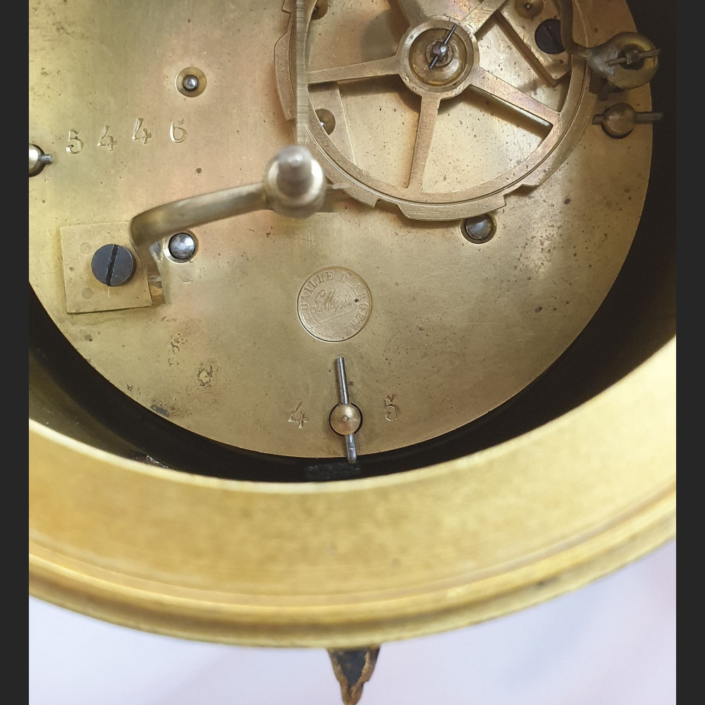 Zegar antyk kominkowy marmurowy z orłem 