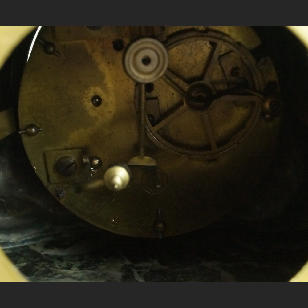 Zegar myśliwski kominkowy antyk  Polowanie 