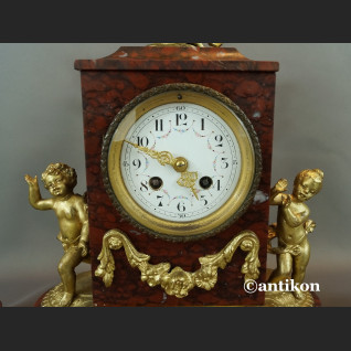 Barokowy zegar antyk z kandelabrami i aniołkami  Barokowy zegar antyk z kandelabrami i aniołkami
