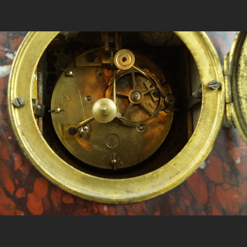 Barokowy zegar antyk z kandelabrami i aniołkami  Barokowy zegar antyk z kandelabrami i aniołkami