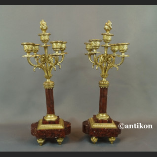 Barokowy zegar antyk z kandelabrami i aniołkami  Barokowy zegar antyk z kandelabrami i aniołkami