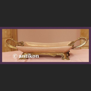 ZACHWYCAJĄCA SECESYJNA PATERA Z BRĄZEM