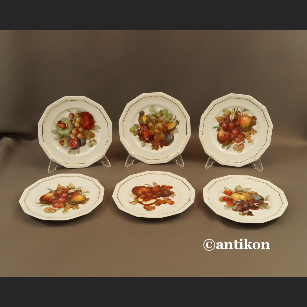 Talerze z owocami Rosenthal Maria 6 szt stara Bawarska porcelana Talerze z owocami Rosenthal Maria 6 szt stara Bawarska porcelana