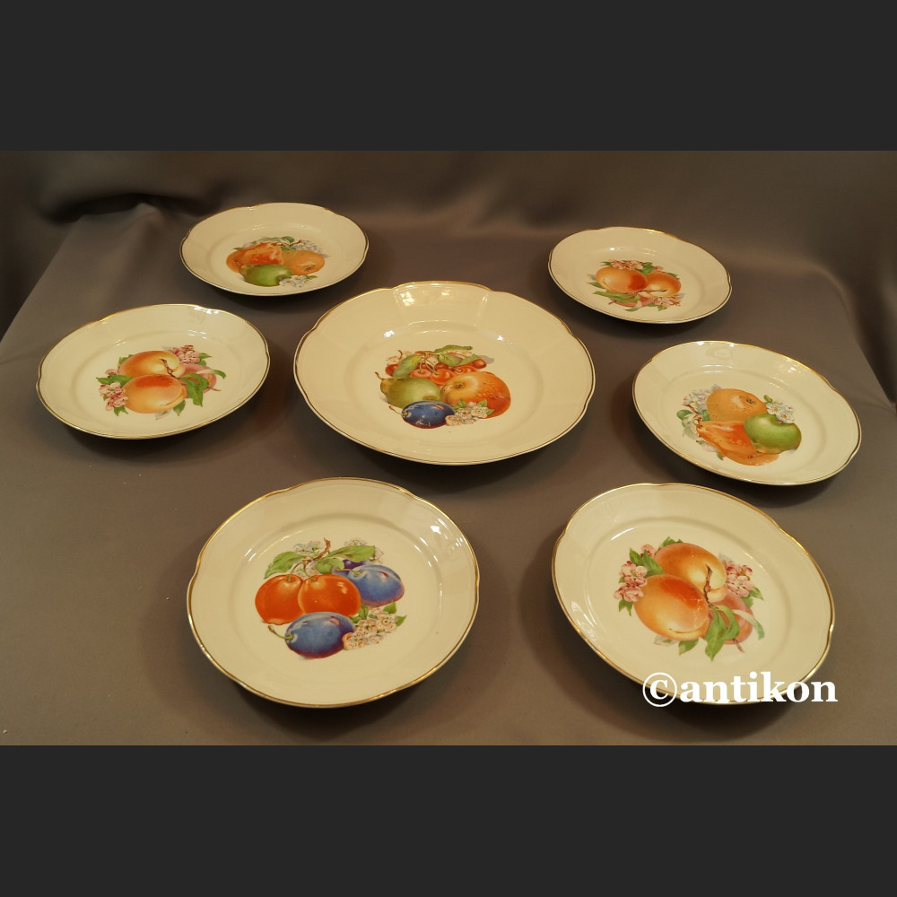 Talerze z owocami Chodzież stara porcelana Talerze z owocami Chodzież stara porcelana