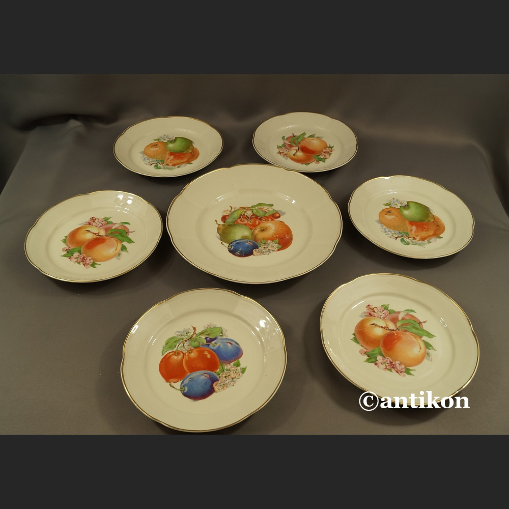 Talerze z owocami Chodzież stara porcelana Talerze z owocami Chodzież stara porcelana