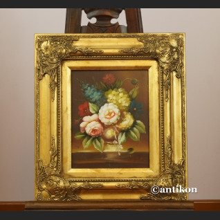 Obraz kwiaty w złotej barokowej ramie  Obraz kwiaty w złotej barokowej ramie