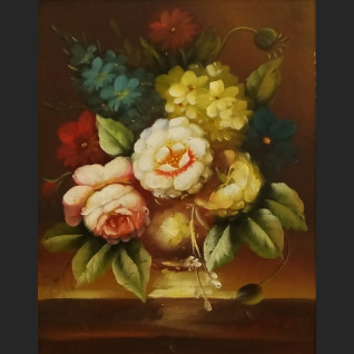 Obraz kwiaty w złotej barokowej ramie  Obraz kwiaty w złotej barokowej ramie