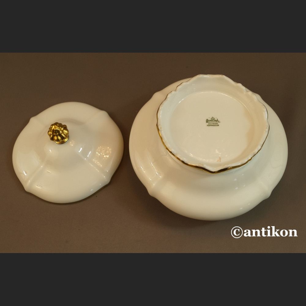 Bomboniera Rosenthal Pompadour biała złocona Bomboniera Rosenthal Pompadour biała złocona