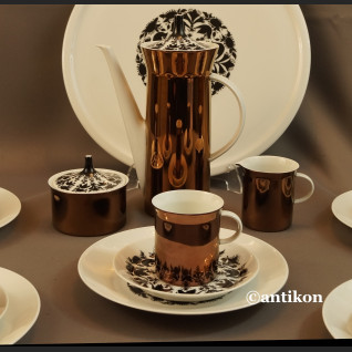 Serwis Rosenthal kawowy miedziany na 5 osób Hilton 