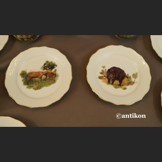 Serwis myśliwski kawowy z niemieckiej porcelany