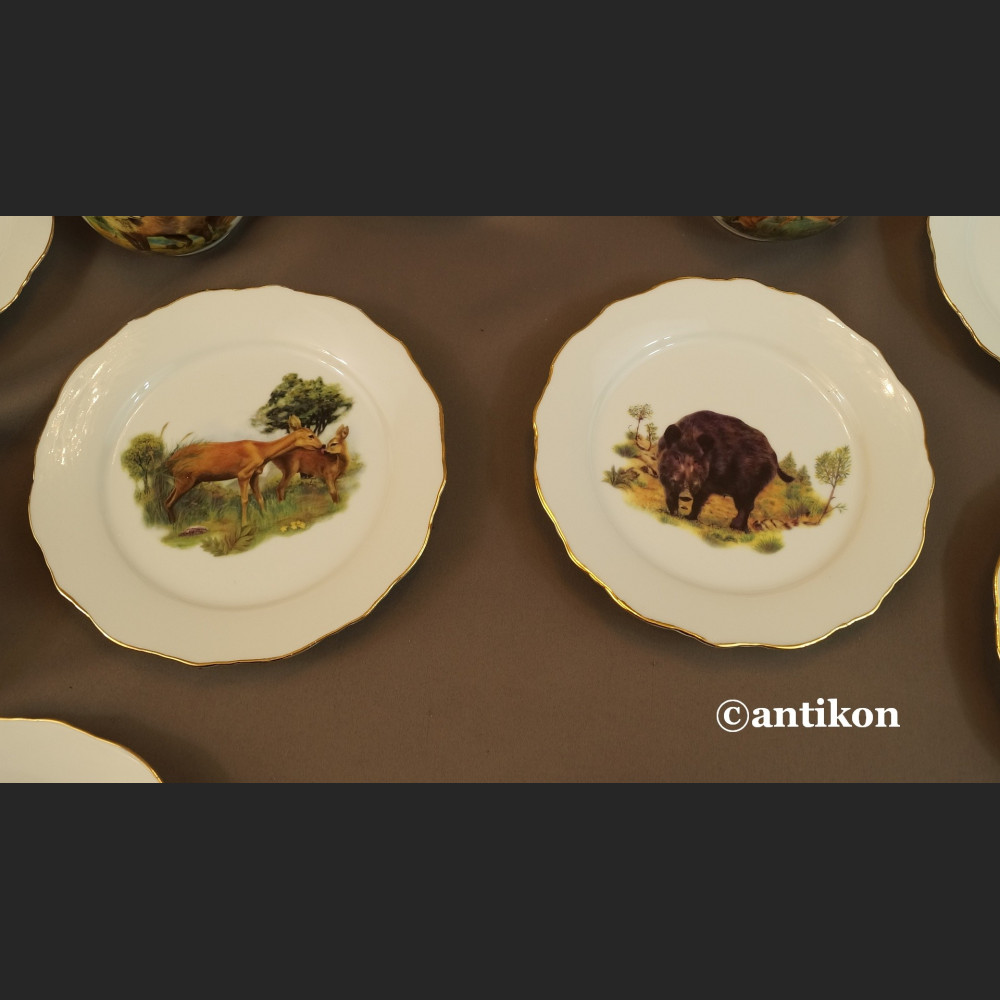 Serwis myśliwski kawowy z niemieckiej porcelany