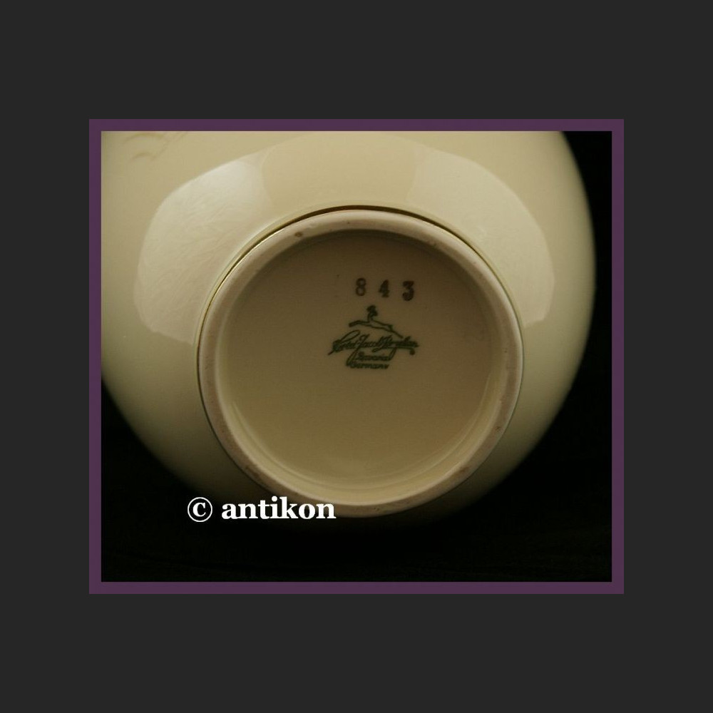 ZNAKOMITY DUŻY STARY WAZON Z PTAKIEM SYG. HERTEL - JACOB