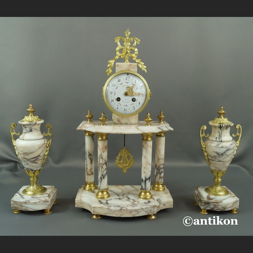 Zegar kominkowy marmurowy Francja 