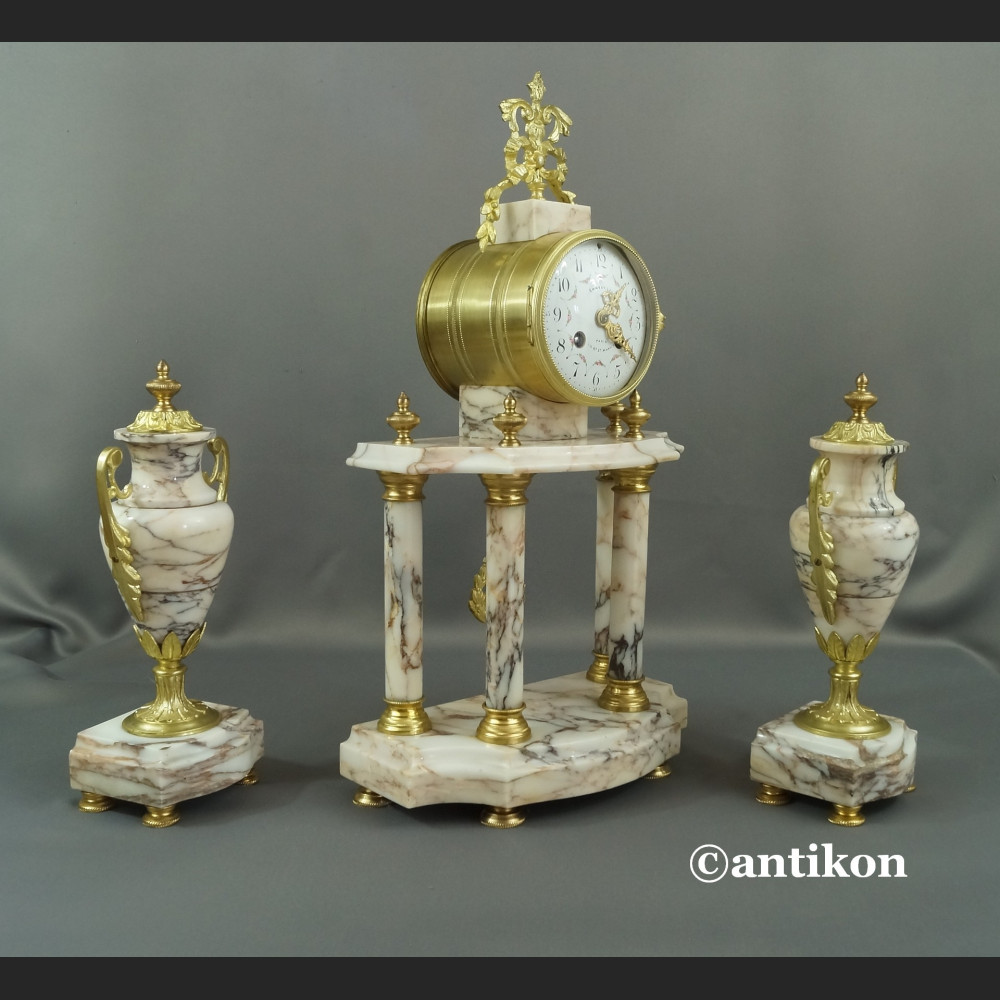 Zegar kominkowy marmurowy Francja 