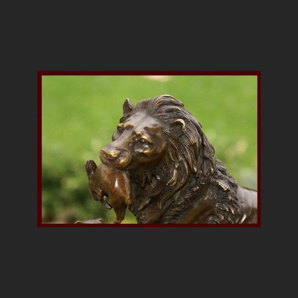 Lew z dziećmi rzeźba ogromna znakomity brąz Lew z dziećmi rzeźba ogromna znakomity brąz