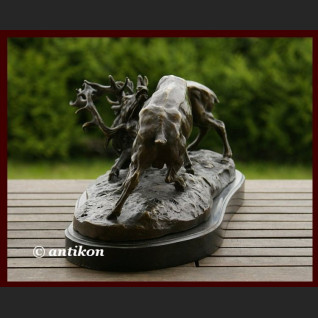 Prezent dla myśliwego jelenie w walce rzeźba 