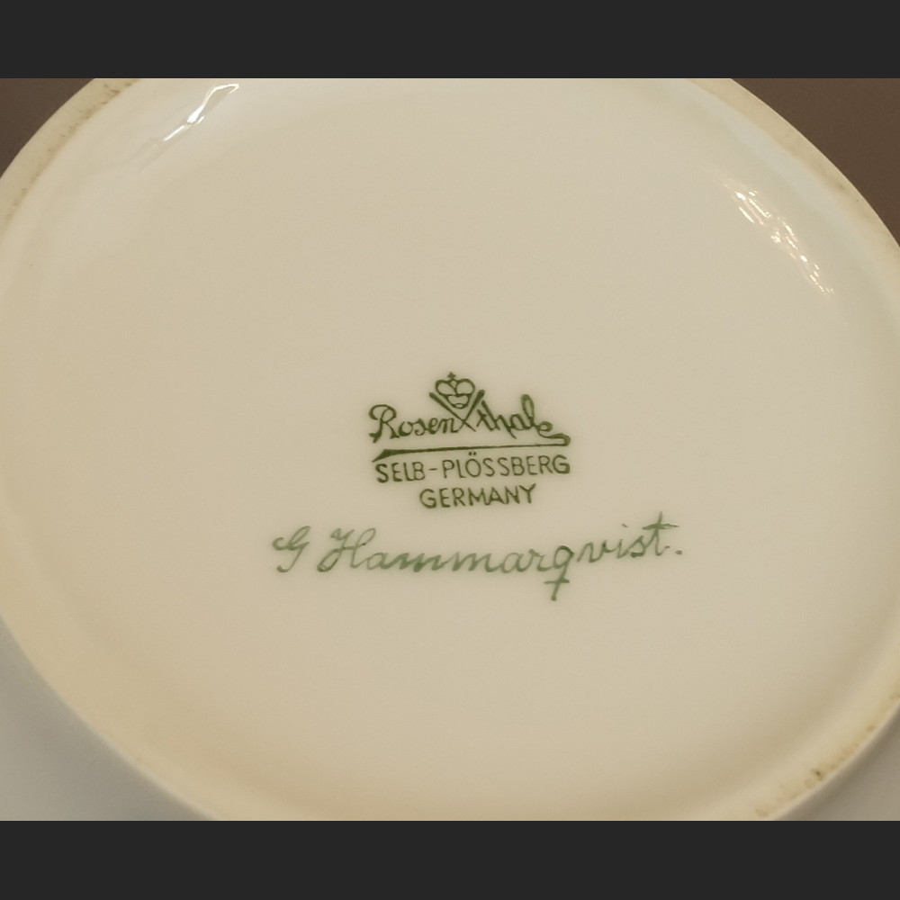 Wazon Rosenthal ręcznie malowany fiołki biały 