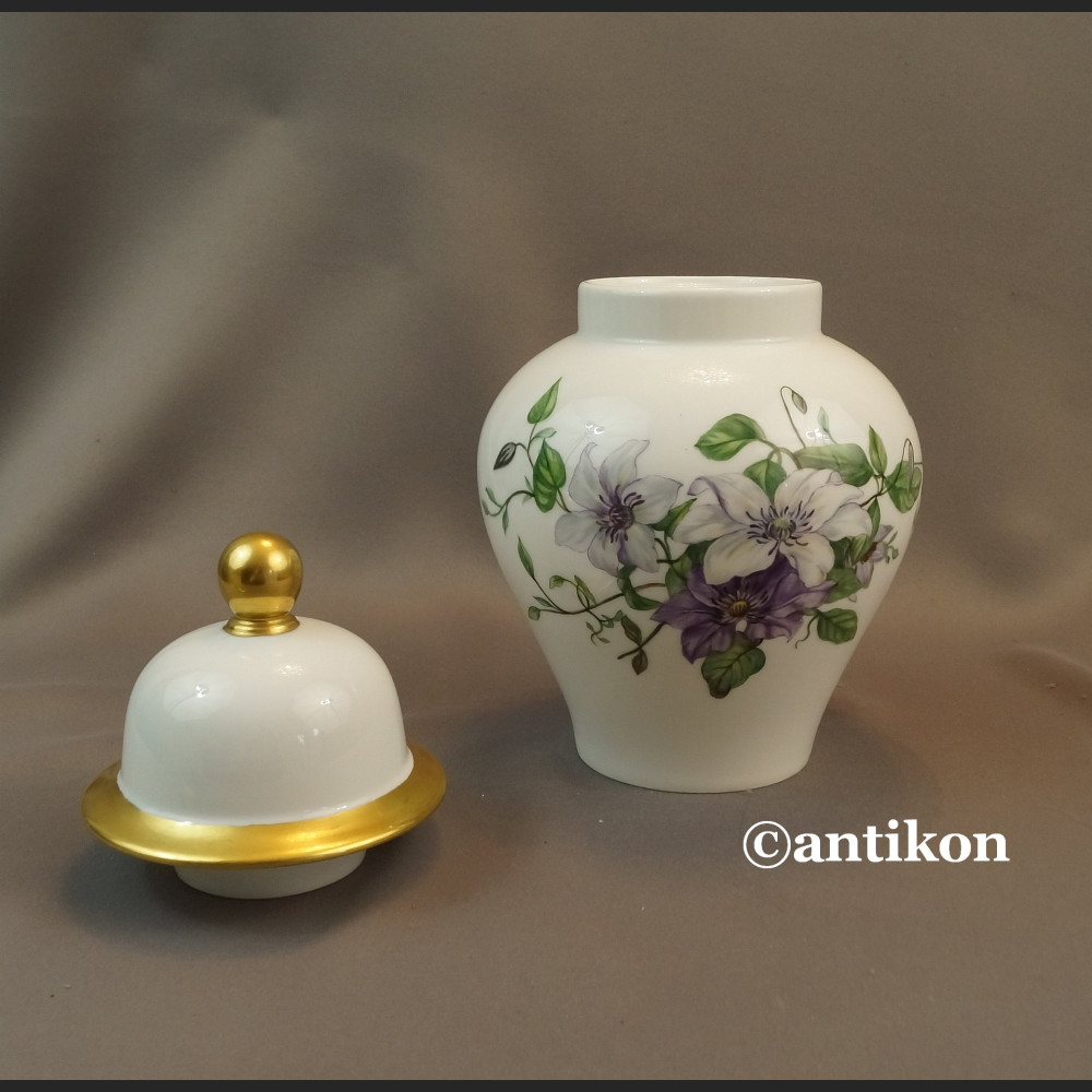 Wazon Rosenthal ręcznie malowany fiołki biały 