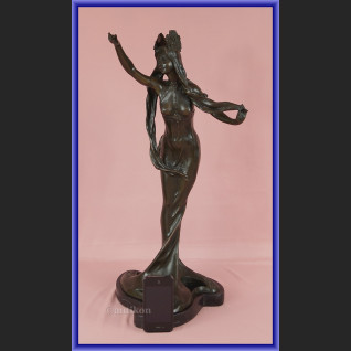 Elf secesyjna rzeźba duża figurka z brązu 