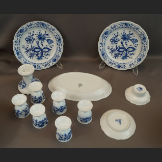 Serwis cebulowy śniadaniowy z kieliszkami