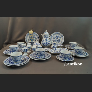 Serwis cebulowy śniadaniowy z kieliszkami