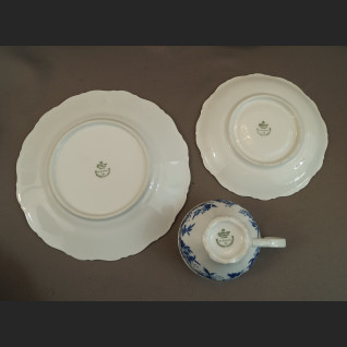 Bawarski serwis kobaltowy ze scenkami 