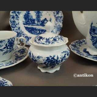 Bawarski serwis kobaltowy ze scenkami 