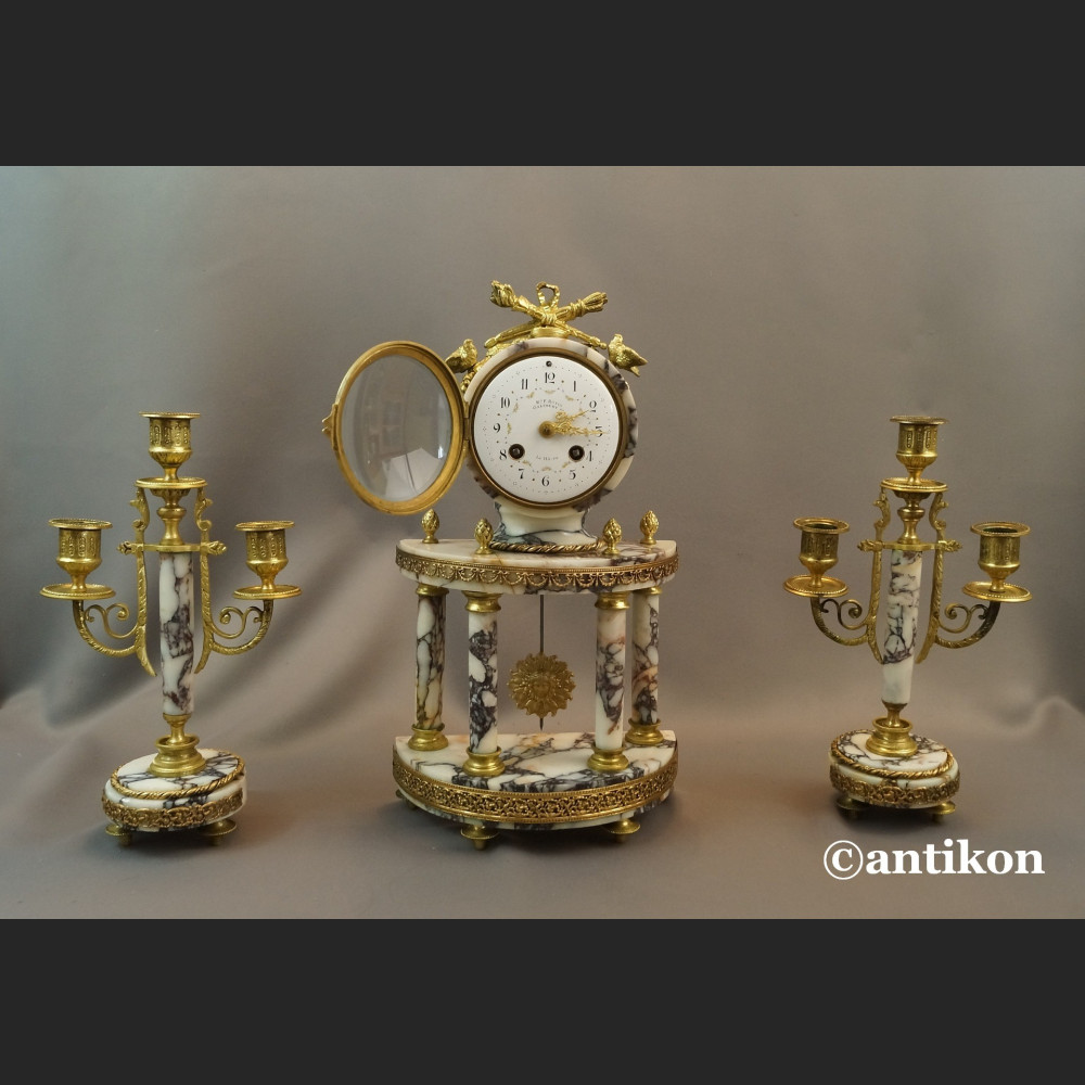 Stary zegar kominkowy Francja 