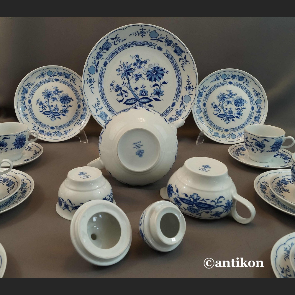 Bawarski serwis cebulowy klasyk biało kobaltowy