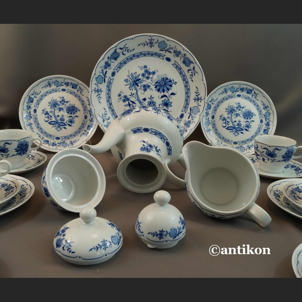 Bawarski serwis cebulowy klasyk biało kobaltowy