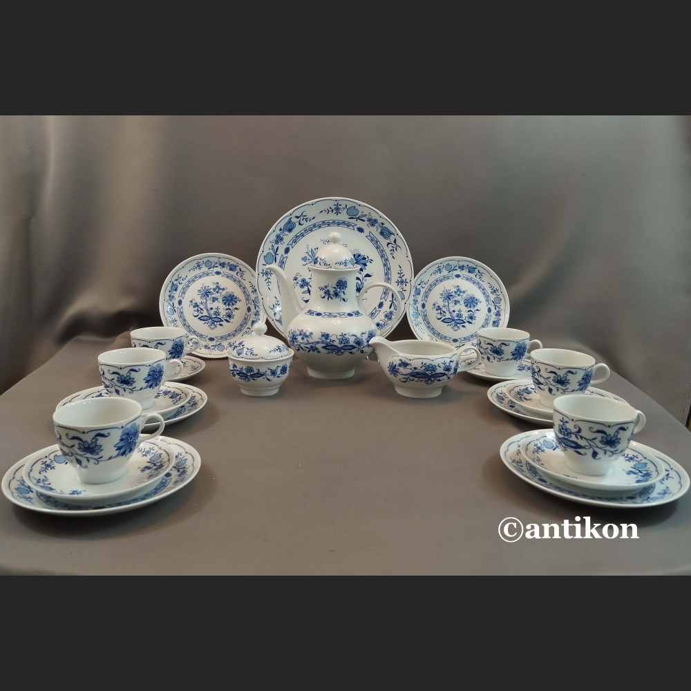 Bawarski serwis cebulowy klasyk biało kobaltowy