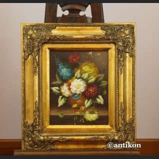 Kwiaty obraz w barokowej ramie 