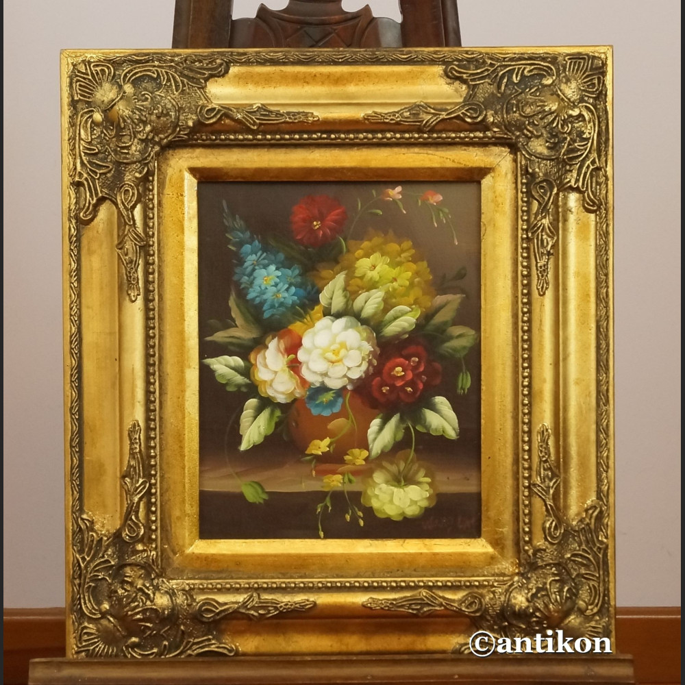 Kwiaty obraz w barokowej ramie 