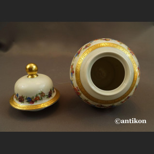 Stary wazon Rosenthal z pokrywą Porcelana Rosenthal wazon z kwiatowym dekorem - 8 Stary wazon Rosenthal z pokrywą Porcelana Rosenthal wazon z kwiatowym dekorem - 8