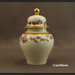 Stary wazon Rosenthal z pokrywą  Porcelana Rosenthal wazon z kwiatowym dekorem  - 1