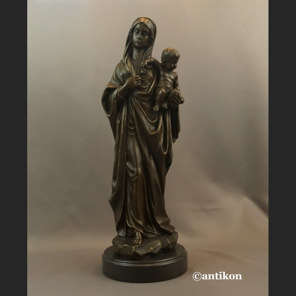 Madonna z dzieciątkiem rzeźba z brązu
