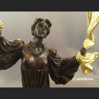 Secesyjna tancerka duża rzeźba z brązu 